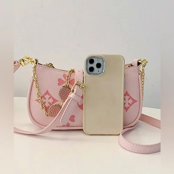 NWOT Pink, Versatile, Casual Cross Body Small Luxury Shoulder Bag Purse - Picture 5 of 8